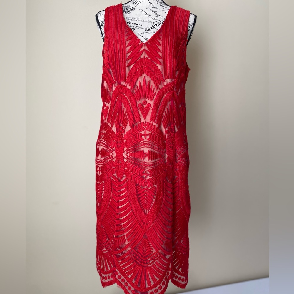 NWT BARDOT Red lace cocktail dress! Size 10/L